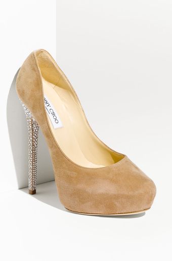 Jimmy Choo Esam Crystal Heel Platform Pump - Lyst