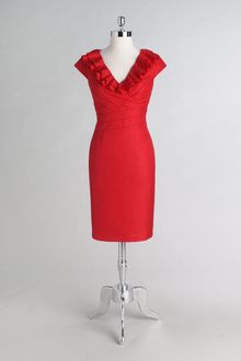 Kay Unger Cap-sleeved Ruffle Front Dress - Lyst