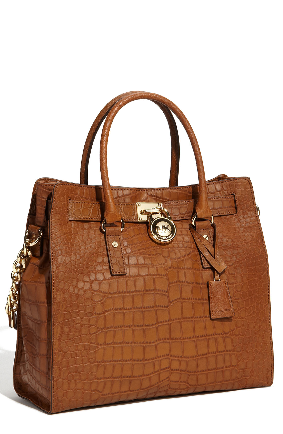michael kors large hamilton grey charcoal animal embossed leather tote