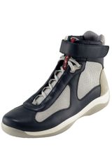Prada High-top Leather Sneaker, Blue