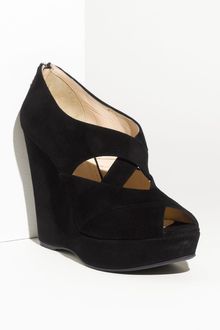 Prada Suede Platform Wedge - Lyst