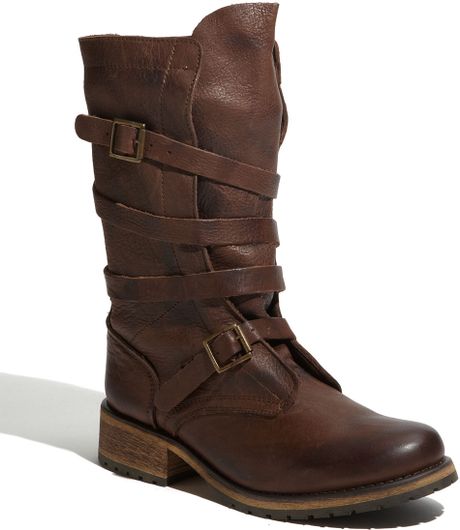 Steve Madden Banddit Buckle Boot in Brown (brown leather) | Lyst