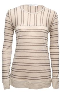 T By Alexander Wang Striped Long Sleeve T - Lyst
