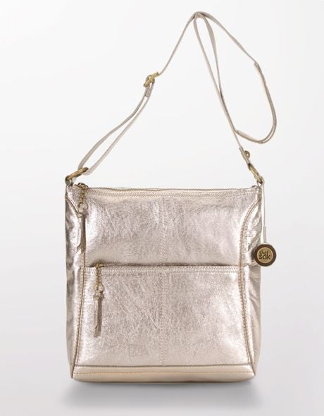 The Sak Iris Leather Cross Body Bag In Silver Pyrite Lyst 7966