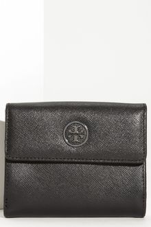 Tory Burch Robinson Double Snap Saffiano French Wallet - Lyst