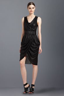 BCBGMAXAZRIA Ingrid Draped Sateen Dress - Lyst