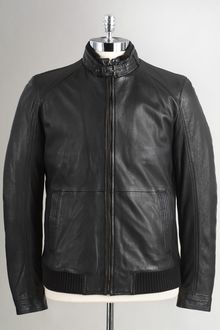 Boss Black Nedas Lamb Leather Bomber Jacket - Lyst