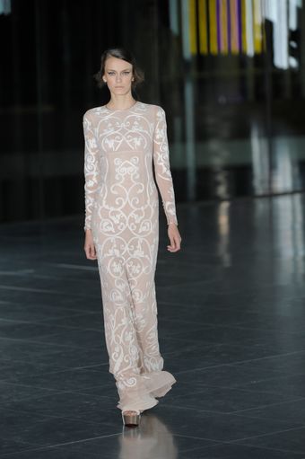 Jonathan Saunders Spring 2012 White Full-Length Embroidered Gown - Lyst