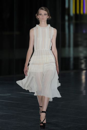 Jonathan Saunders Spring 2012 White Sheer Knee-Length Skirt - Lyst