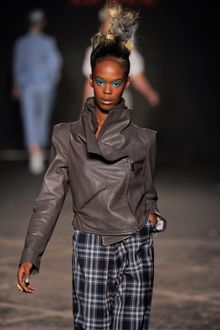 Vivienne Westwood Red Label Spring 2012 Gray Leather High-Neck Jacket - Lyst