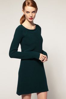 ASOS Collection Asos White Textured Rib Knitted Dress - Lyst