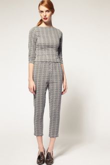 ASOS Collection Asos White Jacquard Peg Trousers - Lyst