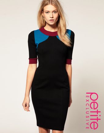  Asos Petite Exclusive Dress in Colourblock 
