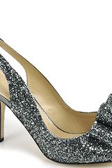 Kate Spade Charm - Pewter Glitter Peep Toe Pump