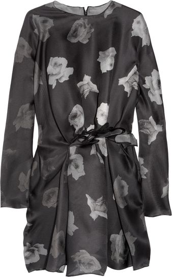 Lanvin Printed Silk-gazar Dress - Lyst