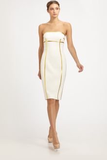 Michael Kors Strapless Wool Crepe Dress - Lyst