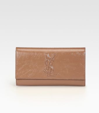 Yves Saint Laurent Ysl Large Patent Leather Clutch - Lyst