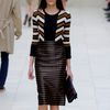 Burberry Prorsum Viscose Raffia Pencil Skirt in Brown - Lyst