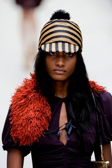 Burberry Prorsum Spring 2012 Raffia Collar In Orange - Lyst