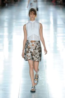 Christopher Kane Spring 2012 Silver Flat Sandals With Gold Flower Pattern - Lyst