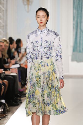 Erdem Spring 2012 Shirt With Blue Floral Print - Lyst