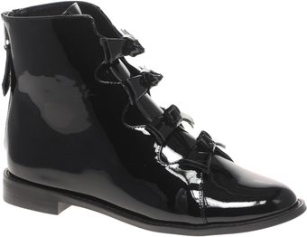  F Troupe Patent Bow Flat Ankle Boot 
