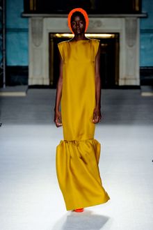 Roksanda Ilincic Spring 2012 Mustard Peplum Gown - Lyst