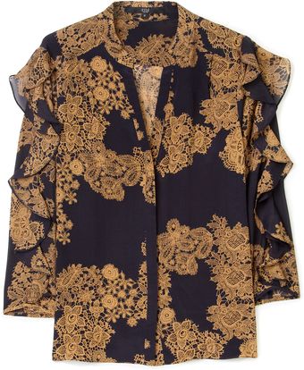 Tibi Ruffle Blouse - Lyst
