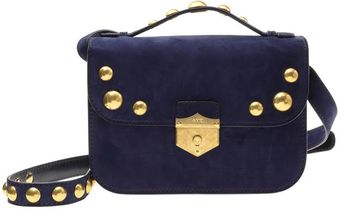 Alexander McQueen Suede Satchel with Brass Studs - Lyst