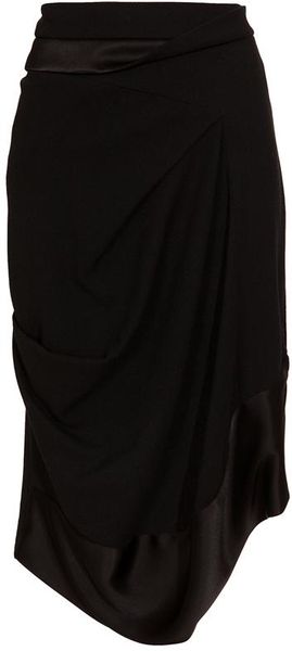 Balenciaga Draped Virgin Wool-blend Skirt - Lyst