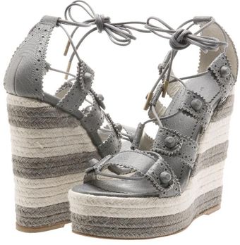 Balenciaga Platform Espadrille Leather Sandals - Lyst
