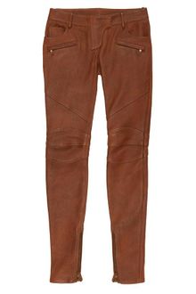 Balmain Leather Biker Trousers with Zip Detail - Lyst