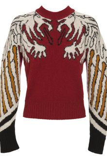 Carven Merino Wool and Cashmere Knitted Intarsia Sweater - Lyst