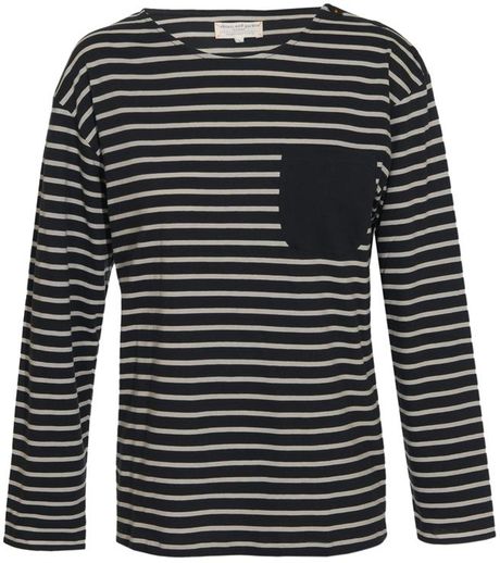 Chinti And Parker Striped Cotton Top in Gray (gy mlt) - Lyst