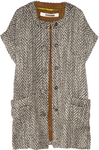 Easton Pearson Collarless Wool-blend Tweed Coat - Lyst