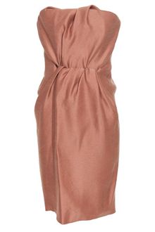 Lanvin Gathered Silk Gazar Bustier Dress - Lyst