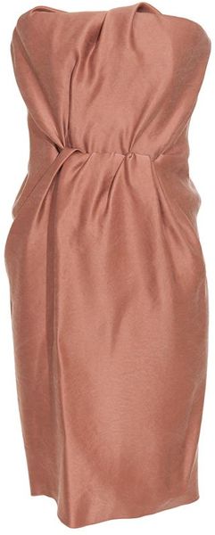 Lanvin Gathered Silk Gazar Bustier Dress in Pink (blush) - Lyst