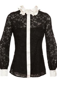 Marc Jacobs Ruffled Neck Lace Shirt with Silk Camisole - Lyst