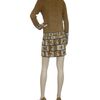 Suno Printed Wool and Cottonblend Knit Dress in White (brown white)
