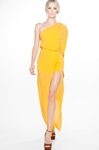 Acne Emile Silk Draped Dress in Goldenrod - Lyst