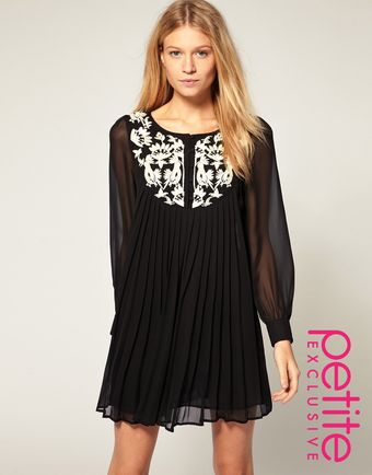  Asos Petite Exclusive Embroided Chiffon Dress 
