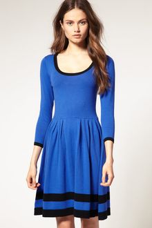 ASOS Collection Asos Contrast Fit and Flare Knitted Dress - Lyst