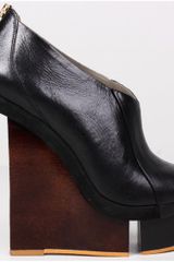 Finsk Black Fender Cutout Wedge Peep Toe