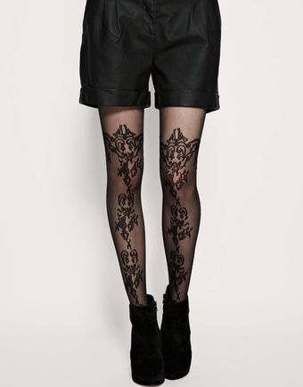ASOS Collection Asos Lace Over The Knee & Sheer Tights - Lyst