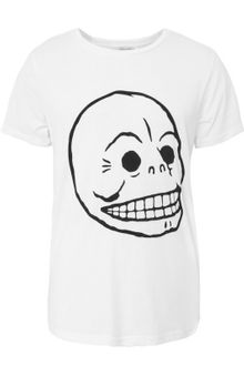 Cheap Monday Bruce Skull White T-shirt - Lyst