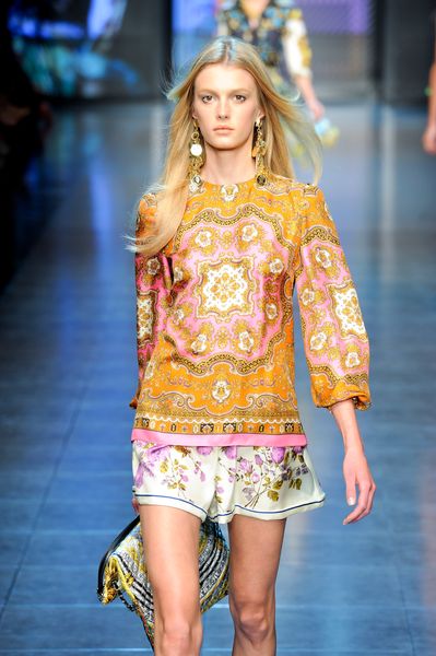 D&g Spring 2012 Multicolor Blouse in Orange - Lyst