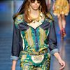 D&g Spring 2012 Denim Sleeve Printed Button Front Shirt in Blue - Lyst