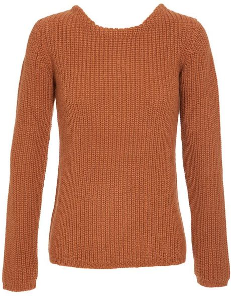 Etro Wool, Mohair and Cashmere Ribbed Jumper in Brown (coral) - Lyst