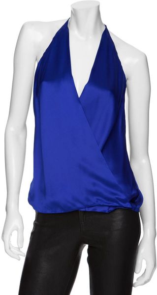 Exclusive For Intermix Exclusive Deep Satin V Halter - Lyst
