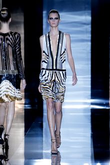 Gucci Spring 2012 Metallic Multicolor Art Deco Print Knee Lenght Cocktail Dress  - Lyst